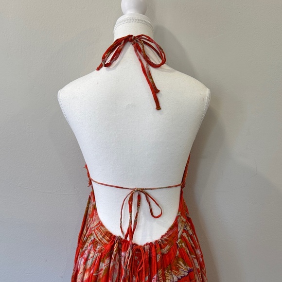 Free People Bohemian Leaf Print Dress – Size XS 🍃✨ - Picture 9 of 14